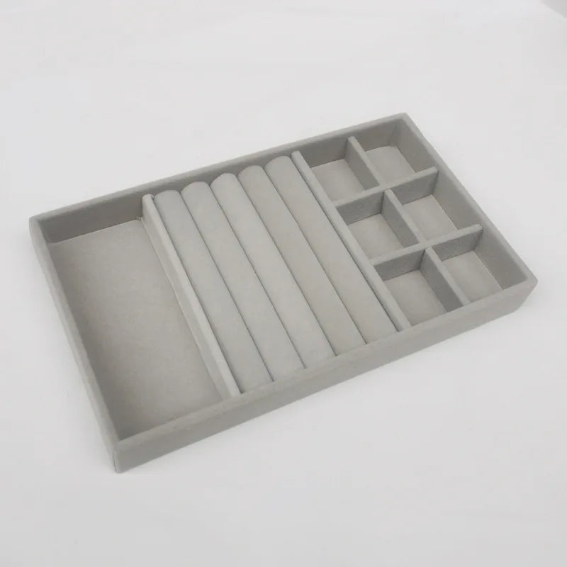 1pc Velvet Jewelry Display Stackable Exquisite Jewellery Holder Portable Ring Earrings Necklace Organizer Box Organizator